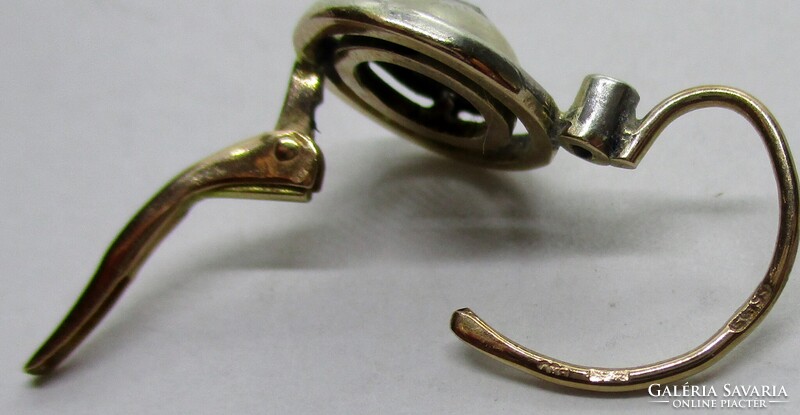 Gyönyörű régi  14kt aranyfülbevaló 0,28ct gyémánttal