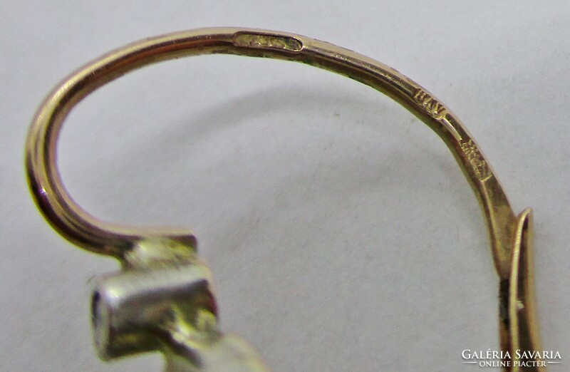 Gyönyörű régi  14kt aranyfülbevaló 0,28ct gyémánttal