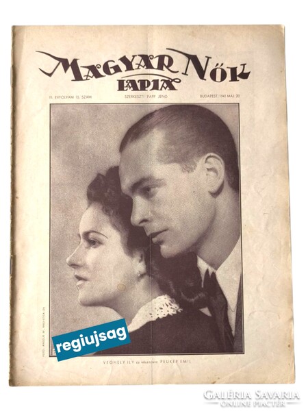 1941 május 20    /  Magyar Nők Lapja  /  Régi idők , régi lapja! Ssz.:  38793