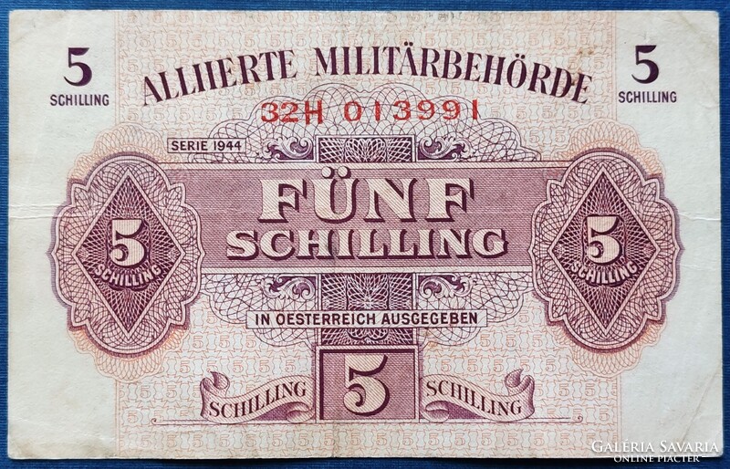 Ausztria 5 Schilling 1944, F+-VF.