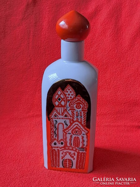 Retro szovjet KOROSTEN porcelán italos palack eredeti porcelán kupakjával!