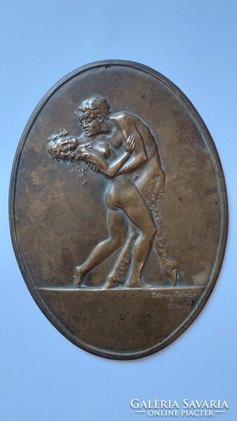Bakonyi Sándor:Faun és Nimfa 1922,akt erotikus kisplasztika,art deco