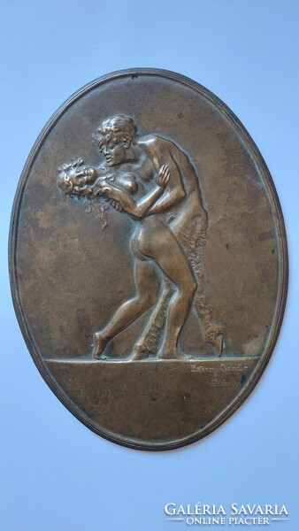 Bakonyi Sándor:Faun és Nimfa 1922,akt erotikus kisplasztika,art deco