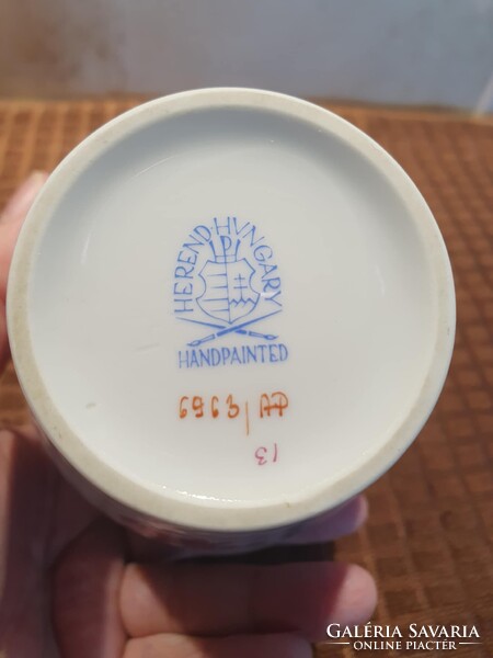 Herendi Apponyi purpur váza 14 cm