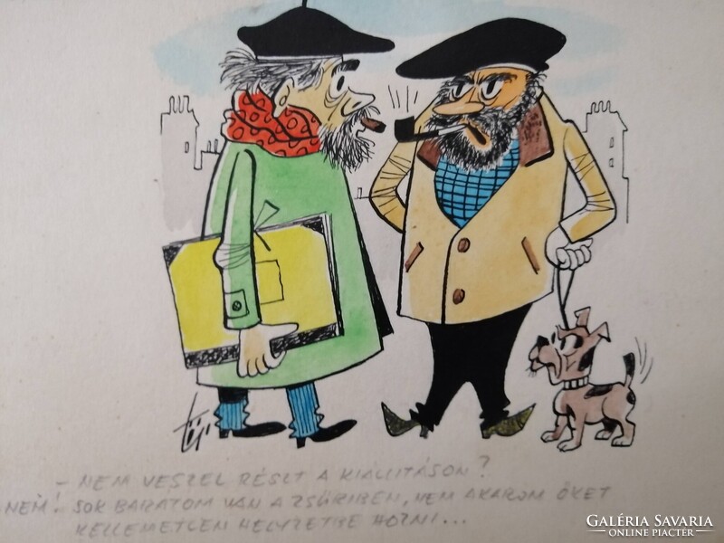 LUDAS MATYI EREDETI KARIKATÚRA - NEMES TÖRÖK JÁNOS /1907-1980/- GRAFIKUS, KARIKATURISTA