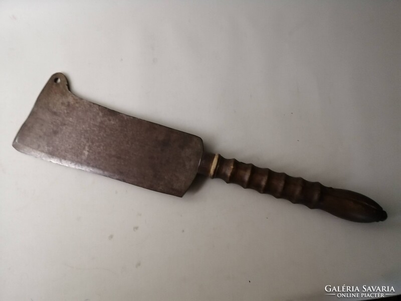 ANTIK KÉTKAROS JELZETT HENTES BÁRD - 59 CM
