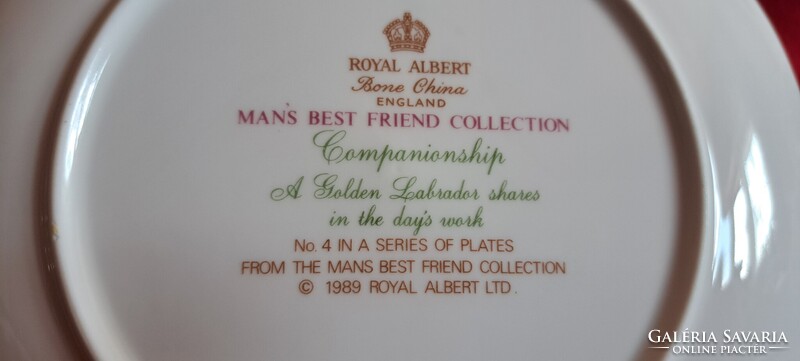 Royal Albert porcelán tányér, kutyás dísztányér (M5545)