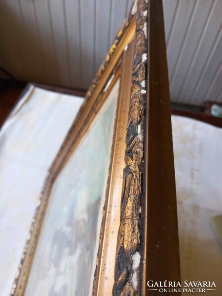 Fényes Adolf: Látogatás. Színezett rézkarc szakvéleménnyel