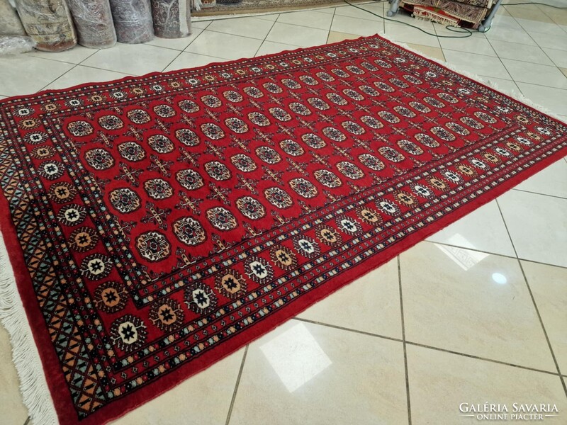Újszerű pakisztáni bokhara-tekke 153x255 kézi gyapjú perzsa szőnyeg KP01