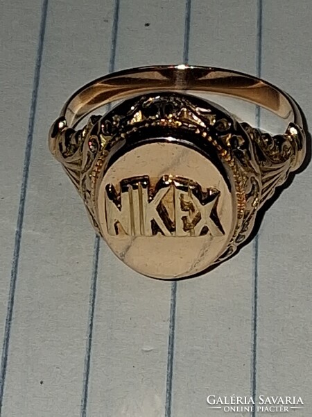 Gyönyörü Nikex 14k igazi  arany fèrfi pecsét gyürü 62 mèret 6.07 gramm