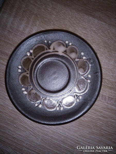 Hódmezővásárhelyi kerámia alátét/tányér 10,5 cm. Hibátlan. Jelzett