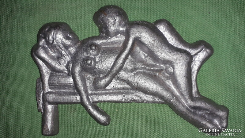 Régi erotikus fém tábla - antik görög váza rajz repro - 10 x 12 cm képek szerint