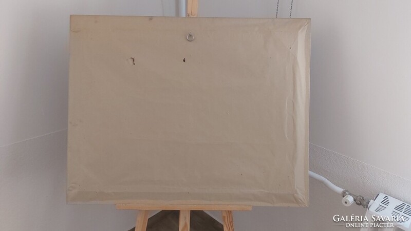 Karlovits erdei tájkép festmény macikkal  90X70 cm kerettel