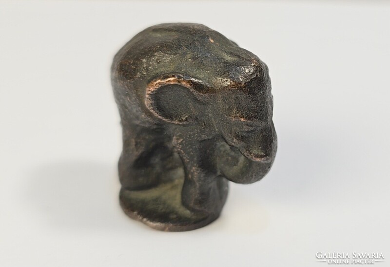 Antik bronz/réz miniatűr elefánt szobor