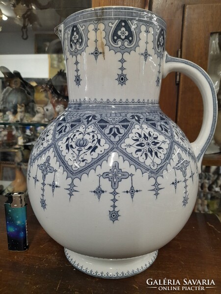 Régi Francia Sarreguemines Calcutta U & C Mosdó Porcelán Kancsó.28 cm.