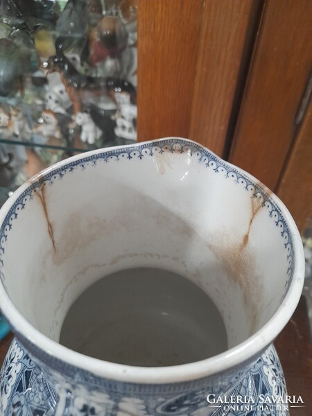 Régi Francia Sarreguemines Calcutta U & C Mosdó Porcelán Kancsó.28 cm.