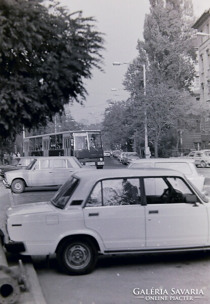 Régi fotónegatívok Budapest utcaképel Belváros Budavári Sikló Ruszvurm Gerbaud 1980-as évek közepe
