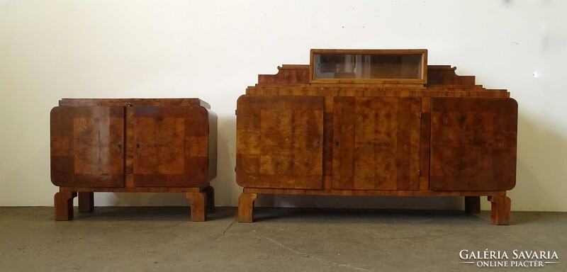 1V126 Antik formatervezett gyönyörű 2 darabos art deco tálaló garnitúra