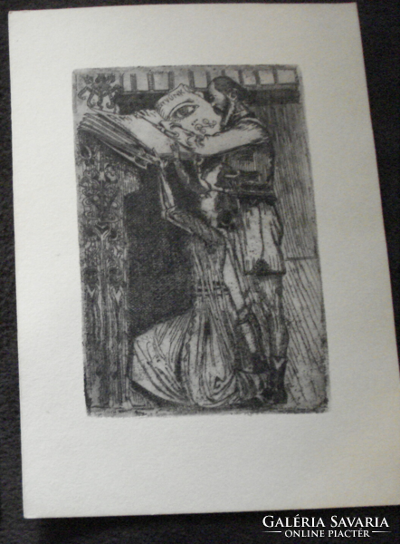 Gödöllői Nagy Sándor eredeti rézkarc exlibris