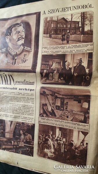 1945 ÚJSÁG MAGAZIN HÁBORÚ VÉGE AMERIKAI KATONA SZEMÉLYI FELSZERELÉSE CSODABÁR JÁVOR HONTHY