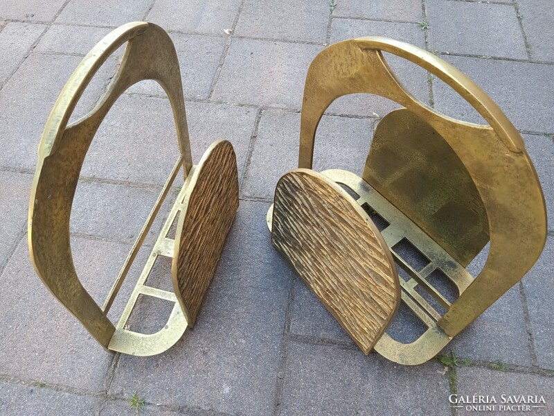 Brutalista art deco réz újság tartó magazin állvány. Alkudható.