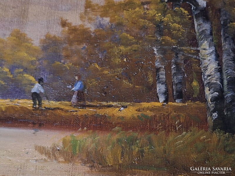 Antik JELZETT KUPCSÁNYI ??  FESTMÉNY 60x50 cm --ANTIK  KERETÉBEN