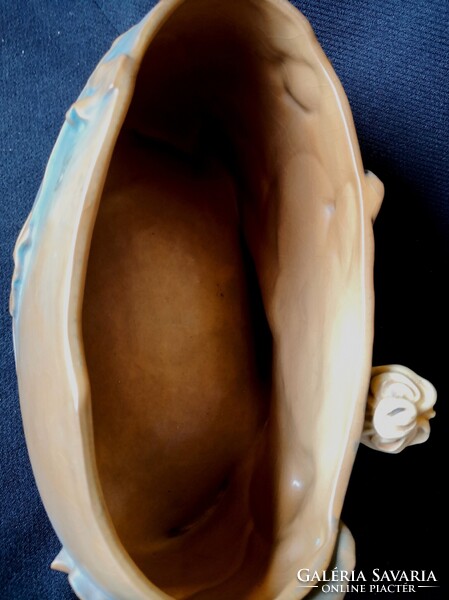 DT/456 – Bernard Bloch Manufaktúra – Gyönyörű szecessziós majolika kaspó, kínáló