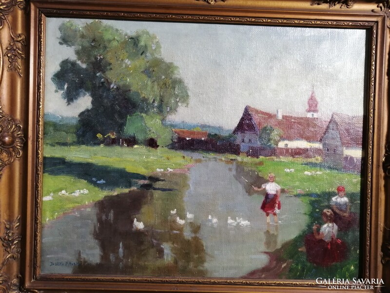 JUSZKÓ PIROSKA /1907-1999/ - LÁNYOK A FOLYÓPARTON