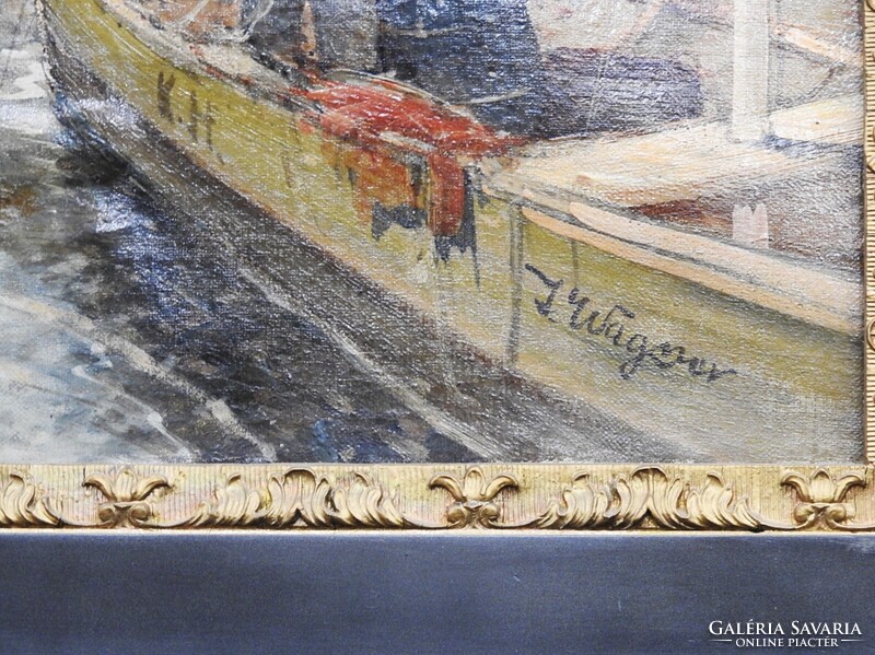 Hans Johann WAGNER (1866-1940) Híres Német festőművész alkotása. Eredeti, jelzett, eredeti igazolás!