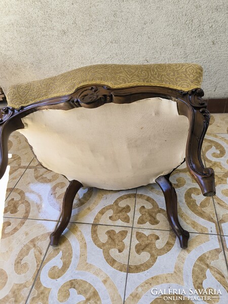 Antik Bécsi barokk rokokó stílusú káros szék fotel szép àllapotban dúsan faragott. Videó!!