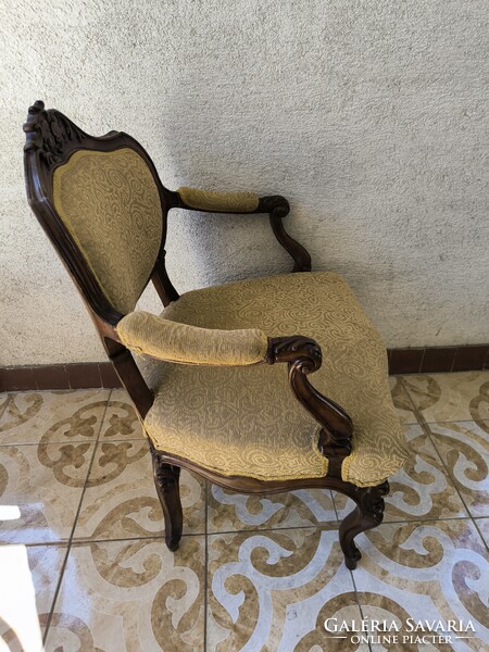 Antik Bécsi barokk rokokó stílusú káros szék fotel szép àllapotban dúsan faragott. Videó!!