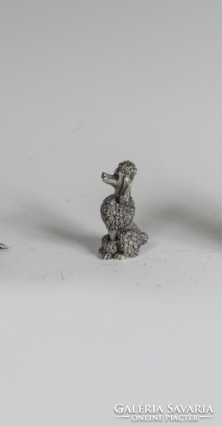 Ezüst miniatűr pudli figura (EZM - 21)