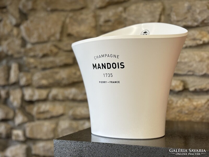 MANDOIS Champagne pezsgős készlet - kétpalackos jégveder és 12 kristálypohár - Esküvői ajándék szett