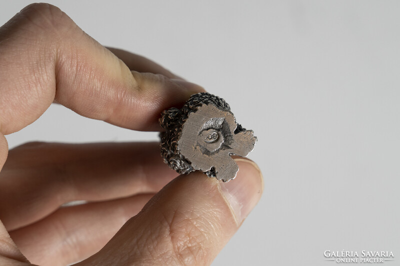 Ezüst miniatűr pudli figura (EZM - 21)