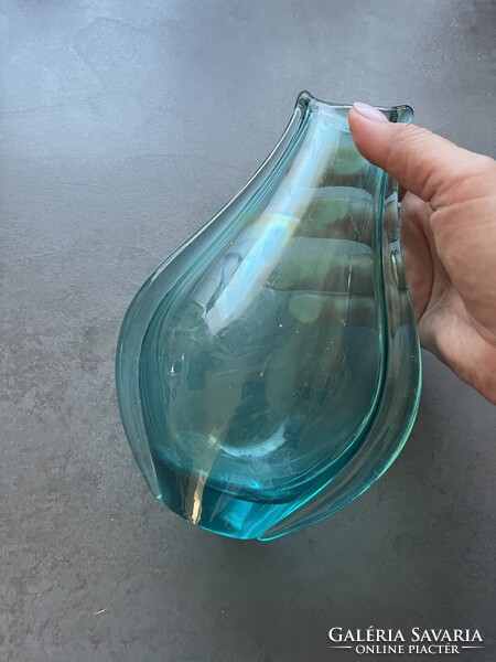 Csodás türkiz Miloslav Klinger üveg váza
