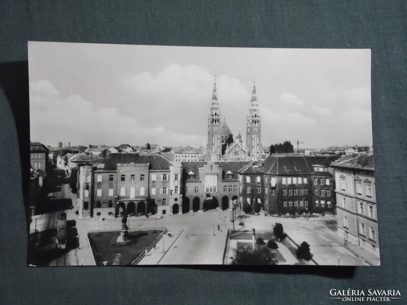 Képeslap,Szeged,Aradi vértanuk tere látkép,részlet, 1961-