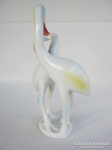 Hollóházi porcelán nagy méretű madár pár gém