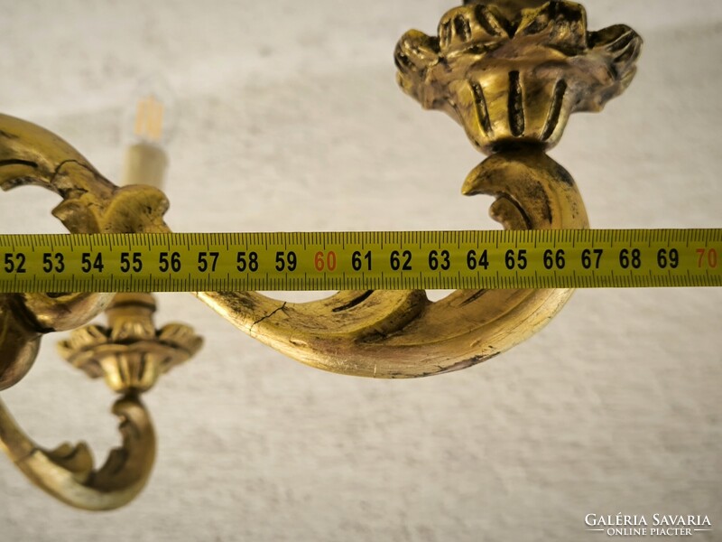 Csillár faragott fa Barokk rokokó stílusú Florentin tükör falikar mellé jellegű. Videó!!!