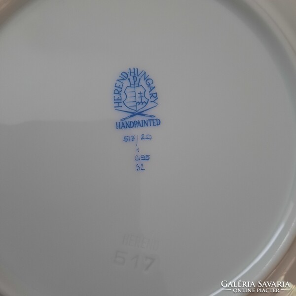 6 db Herendi Rothschild mintás porcelán süteményes tányér készlet