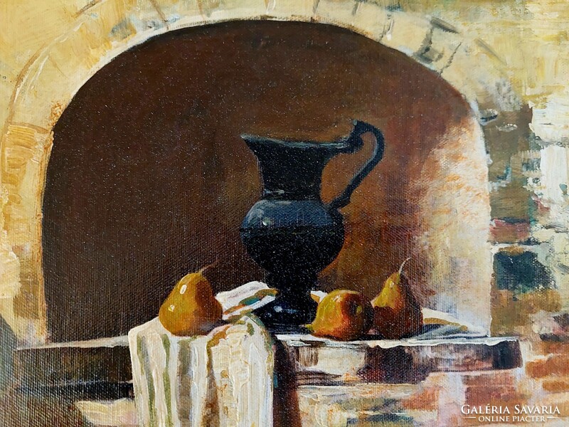 AZ EZEREGYÉJSZAKA VARÁZSA: Adilov Alim, Bazár, 50x30 cm, olaj,vászon