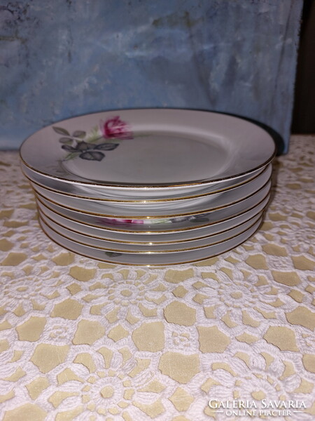Alföldi Bazsarózsás - rózsás porcelán süteményes tányér