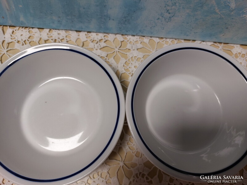Alföldi menzás kék csíkos gulyásos, kocsonyás porcelán tányér