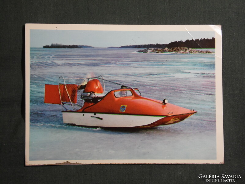 Képeslap,Svédország,Malmö,Hydrocopter,légcsavaros katamarán csónak,1970-
