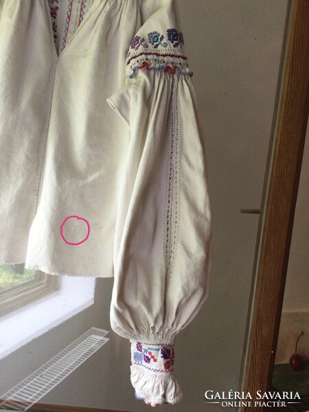 Régi natúr vászon lenvászon hímzett erdélyi paraszt ing blúz ümög