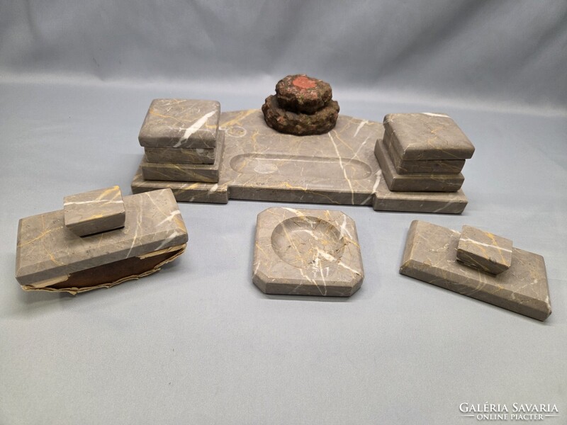 Régi márvány íróasztal szett 4 részes