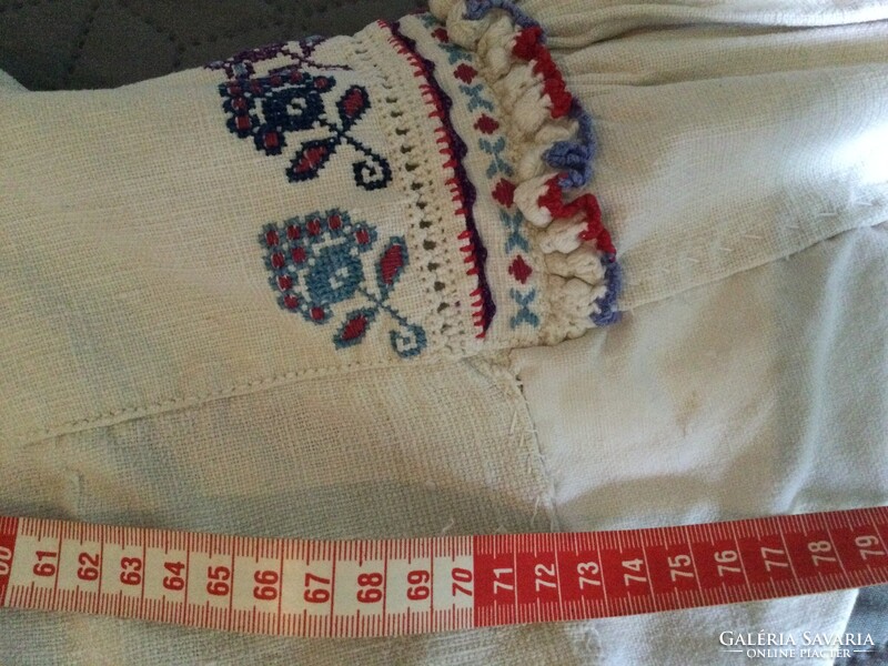 Régi natúr vászon lenvászon hímzett erdélyi paraszt ing blúz ümög