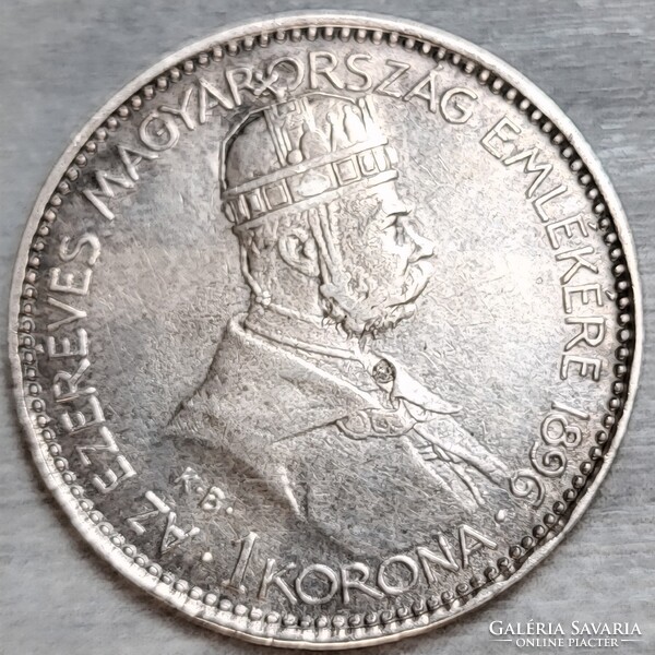 FJ ezüst 1korona Millenniumi 1896