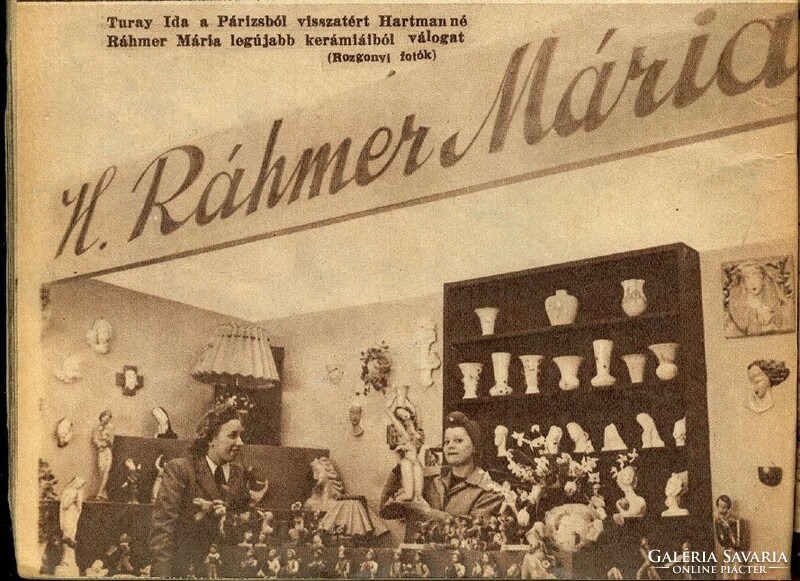 H. Ráhmer Mária (1911-1998) Síelő hölgy - art deco mázas kerámia, gyűjtői ritkaság