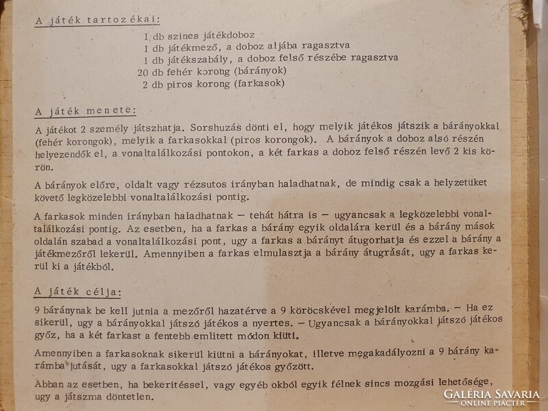 Retro ritka kint a bárány bent a farkas stratégiai családi társasjáték hánytalan triál skála a9