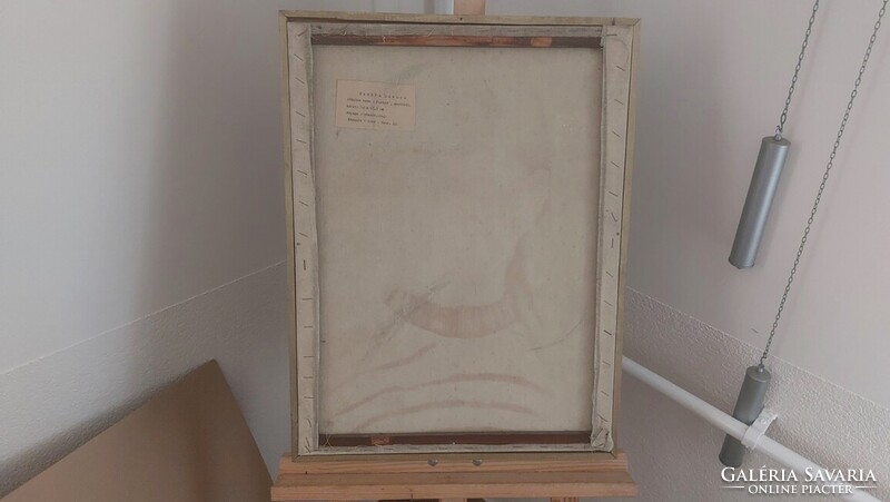 (K) Zagyva Sándor portréfestmény 45x61 cm kerettel